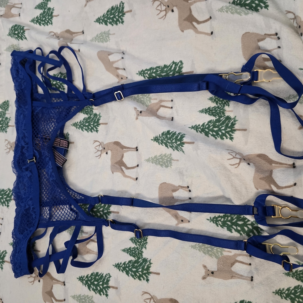 Victoria's Secret Royal Blue Lace Garter Belt